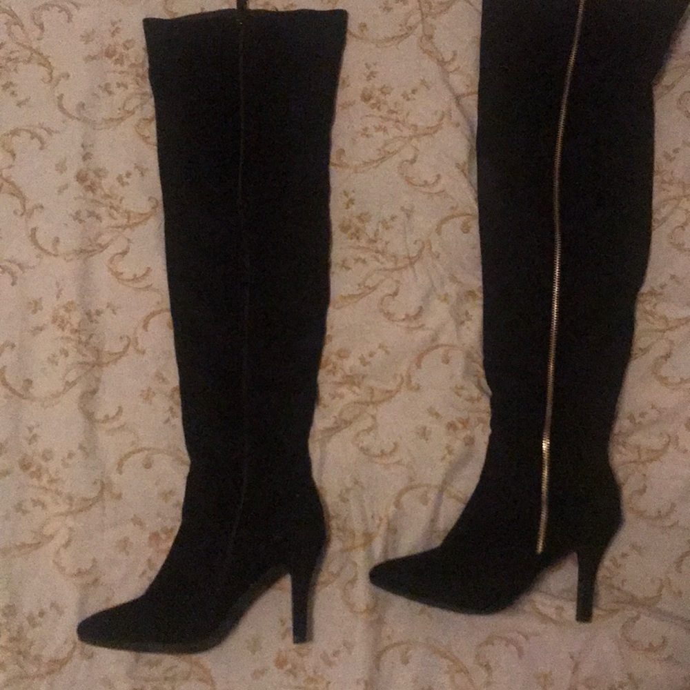 Thigh high black boots